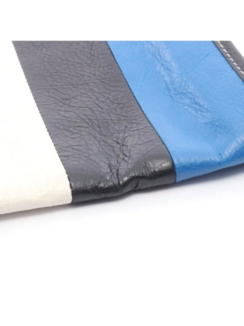 Balenciaga Clutch Bazar Bazaar Blue White Black Leather